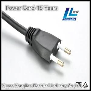 Brazil Power Cable with 2 Pins of TUV