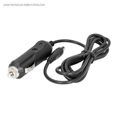 Automobile 12V Cigarette Lighter Black Plug Switch Lighter Power Adapter Cable Male Lighter Outlet with 5.5mm 2.1mm Female DC Jack