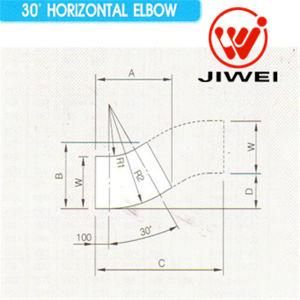 Channel Type Wiring Duct Accessories of 30 Dgree Horizontal Elbow