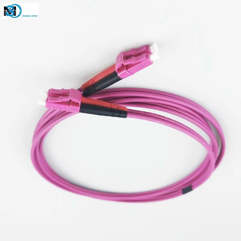 Duplex Om4 Multimode Fiber Optic Cable LC to LC Optical Patch Cord
