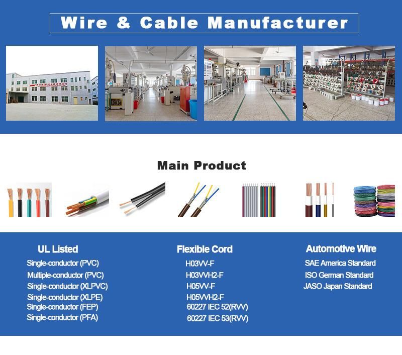 Rated Temperature: 105º C Rated Voltage: 300V Single Core Electrical Wire Cable UL10368