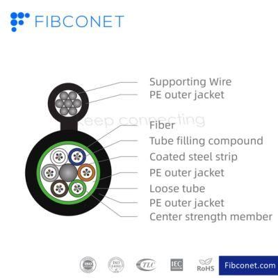 FTTH GYTC8S Fiber Optic Outdoor Cable 2-72 Core Cable with Fast Connector