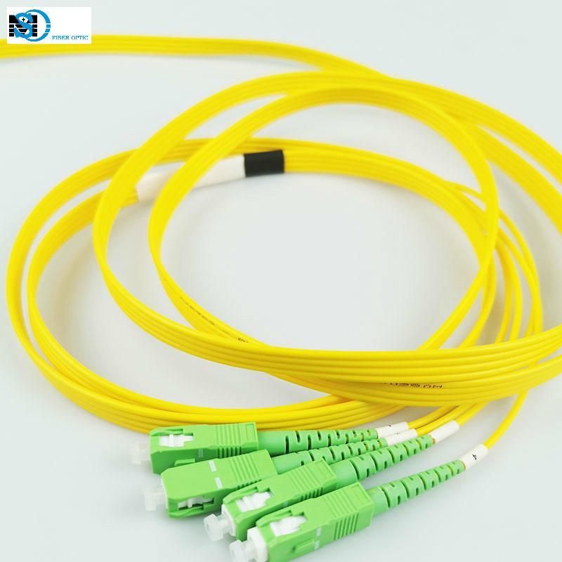 FTTH Fiber Optic 4core Quadplex Flat PVC Patch Cord Cable