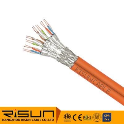 S/FTP Cat7 Duplex Network Cable Solid 100m 100% Copper Orange (bulk network cable)