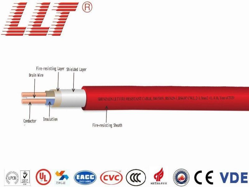 Red 3 Core Cable 1mm 1.5mm 2.5mm Flexible Electrical Wire Cable Fire Proof Alarm Rated Cable