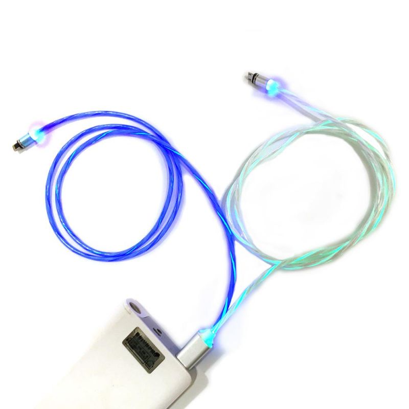 Mobile Phone Accessories LED Glow Flowing Fast Charging Magnetic Cable
