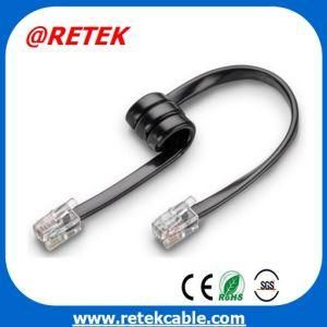 Rj11 Cat3 UTP Flat Telephone Patch Cord Cable