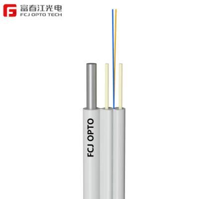 Indoor/Outdoor 1 2 4 Core G657A1/A2 GJYXFCH FRP/Steel Wire Single Mode FTTH Drop Flat Optic/Optical Fiber Cable