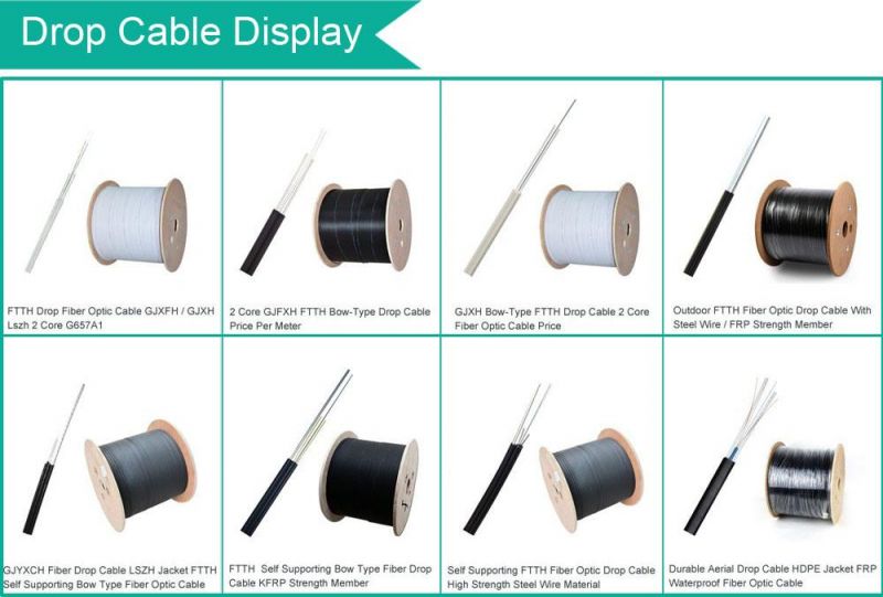 Self-Supporting Fiber Optical Drop Cable 12 Cores Butterfly Drop Cable