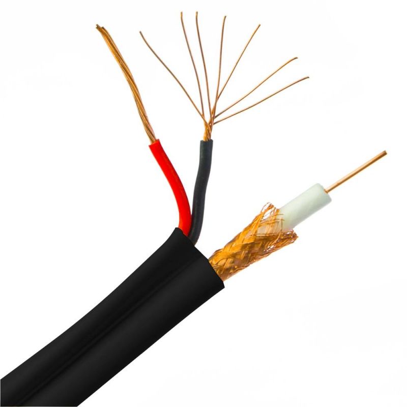 Rosh PVC Jacket Air/Ship Rg59 Coaxial Cable with Power of Factory Price