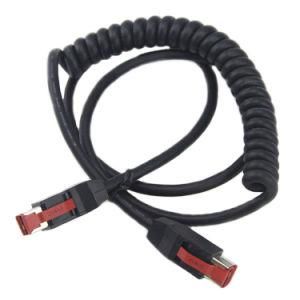 24V Male Poweredusb to 24V Male Poweredusb Coiled Spiral Cable