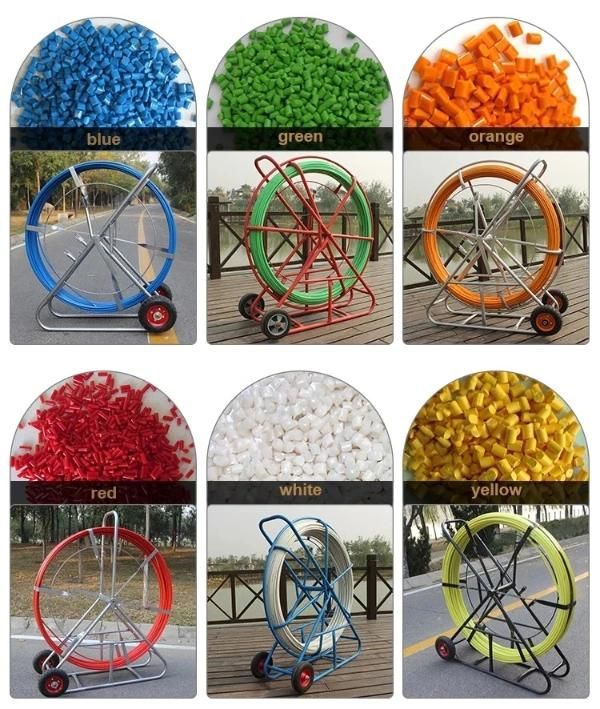 4.5-18mm Fiber Optic Equipment Fiberglass Push Pull Rodder 500m Fiberglass Duct Rodder