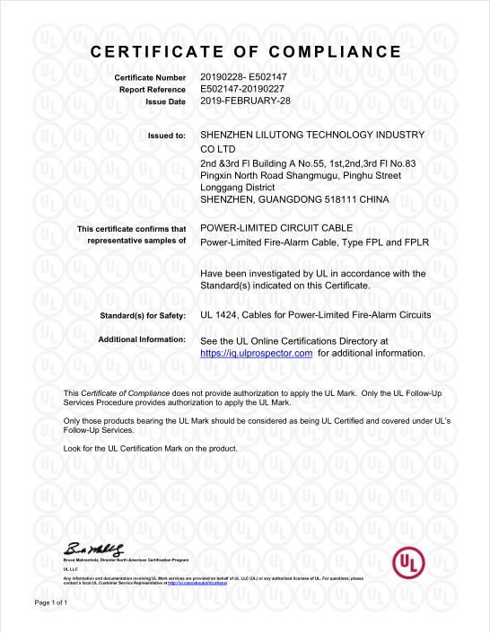 Cwz Fire Resistant Cable 2c 1.5mm Certified Fire Alarm System Metal Detector