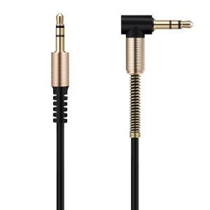 Right Angle Head Aux Audio Stereo Cable 3.5mm to 3.5mm Aux Cable with Metal Spring Protector