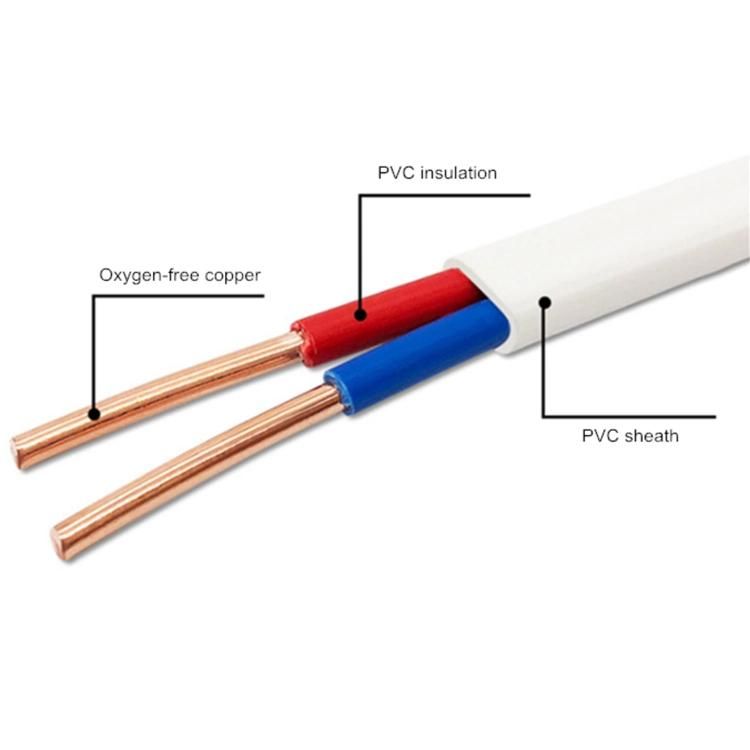 0.75-10mm 2/3 Cores Copper Conductor Environmental PVC Insulated PVC Sheathed Flat Cables