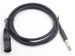 Black 6.35mm Ts Male to XLR Male Microphone Cable