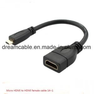 30cm Black Micro HDMI to HDMI Female Cable