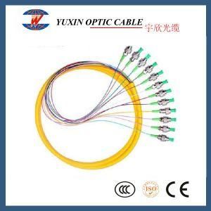 FTTH Cable 12 Core Fan out Optical Fiber Pgitail Sm OS2 FC/APC Jumper Connectors Patch Lead