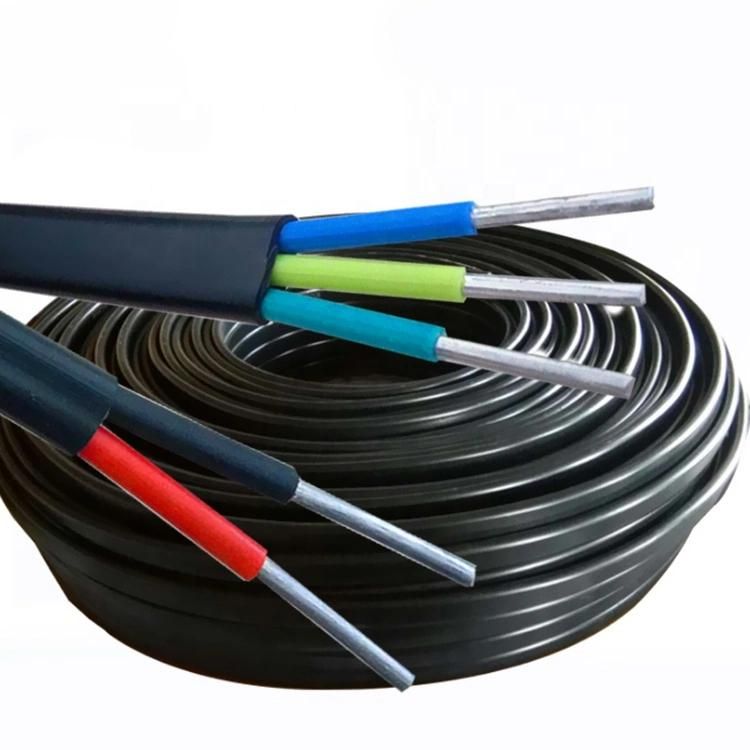 2.5mm 4mm 6mm 10mm Aluminium Core Environmental PVC Insulated PVC Sheathed Flat Cables