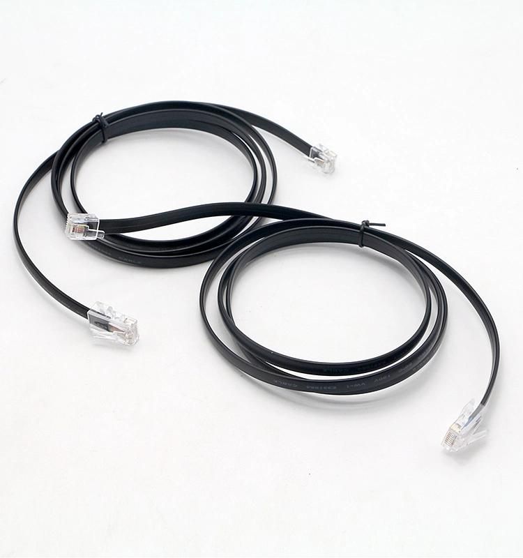 High Quality OEM Black PVC Flat 4cores Colorful RJ45 8p8c to Rj11 6p4c Cable for Telephone