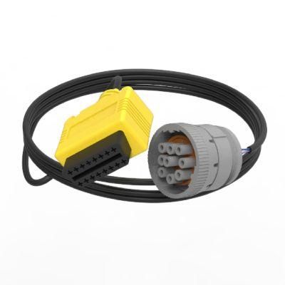 Te Connectivity Gray J1939 Male to OBD II SAE J1962 Female Automotive Diagnostic Cable Assembly