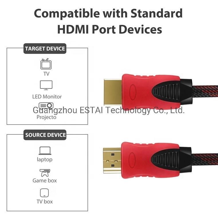 Factory Price 24K Gold Plated Male to Male HDMI Cable 1080P