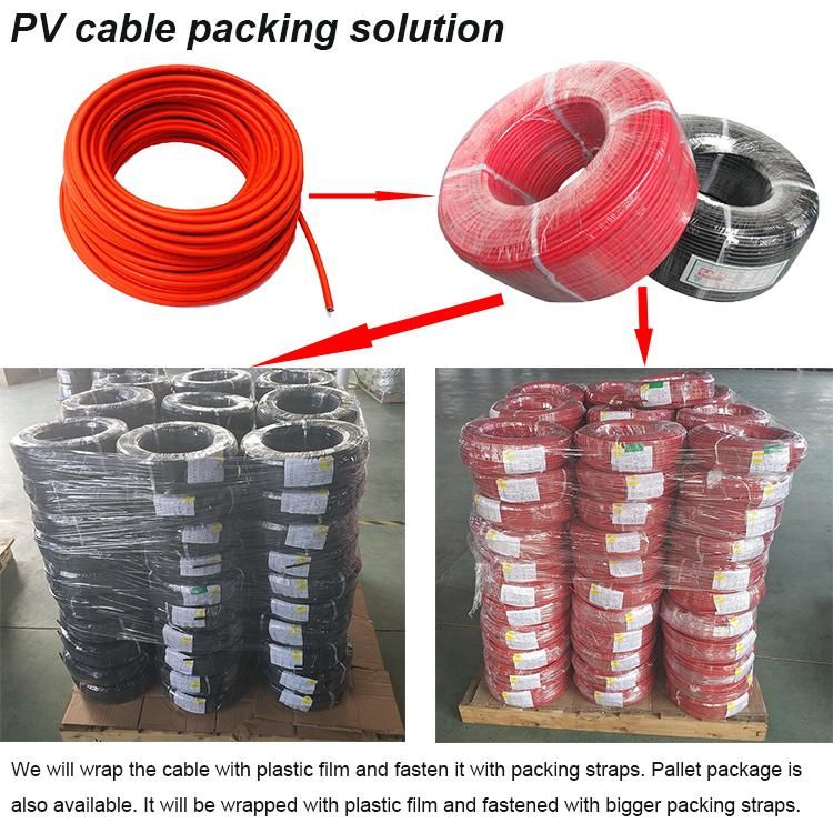 TUV UL Solar Cable Wire Tinned Copper PV Photovoltaic En50618 4mm2 6mm2 Solar Cable