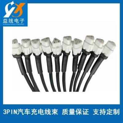 Chinese Factories Customized 3pin Connector Auto Power Charger Cable Wiring Harness with PVC Tube Auto Harness