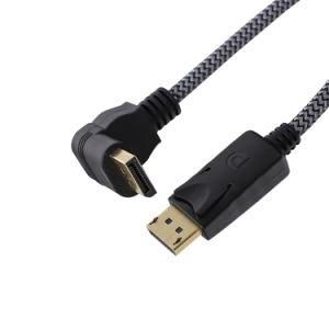 Displayport 1.2 Cable Double Braid Shielded Dp up Angle Cable
