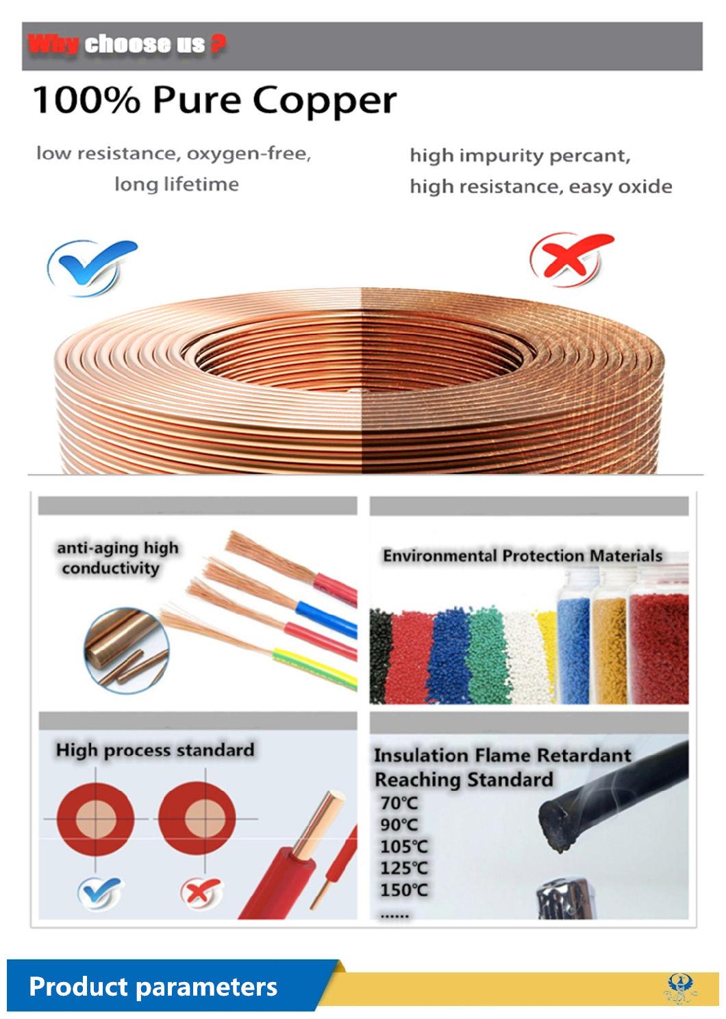 High Quality Rvv Series 2/ 3/ 4 Cores Class 5 Cu Conductor Soft Flexible Electric Wire