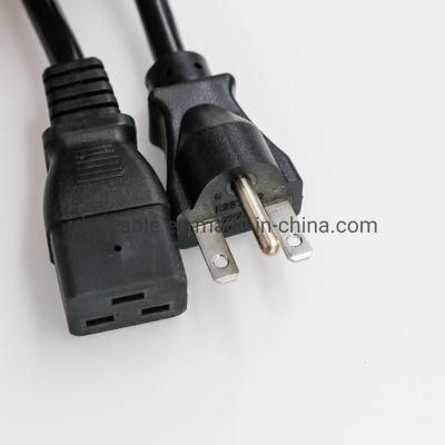 NEMA 6-15 Plug to IEC C19 Connector, 15A, 250V, 14/3 Sjt Cable Jacket