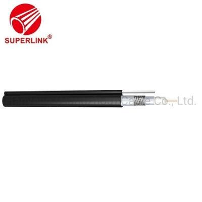 Aerial Signal Transmission Three Shield 6GHz Rg6tri with Messenger Steel Wire Coaxial Cable UV Outer Sheath