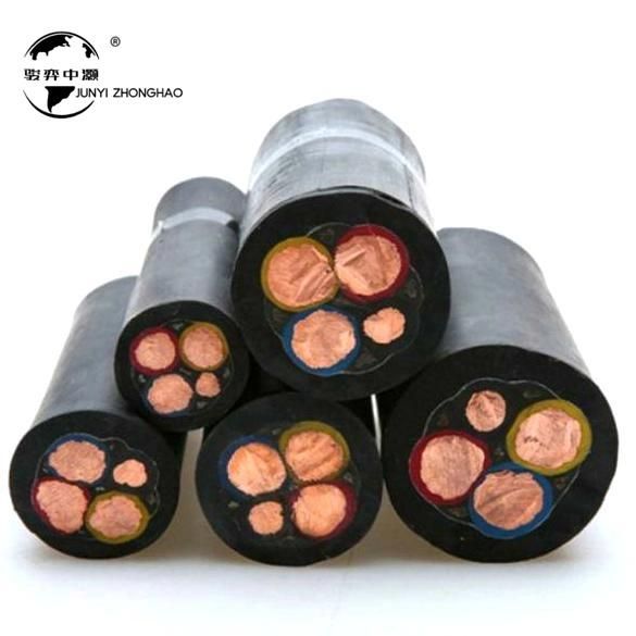 Customized Heavy Rubber Set Soft Cable 3+2 Pure Copper Cores Flexible Rubber Cable for Port Machinery