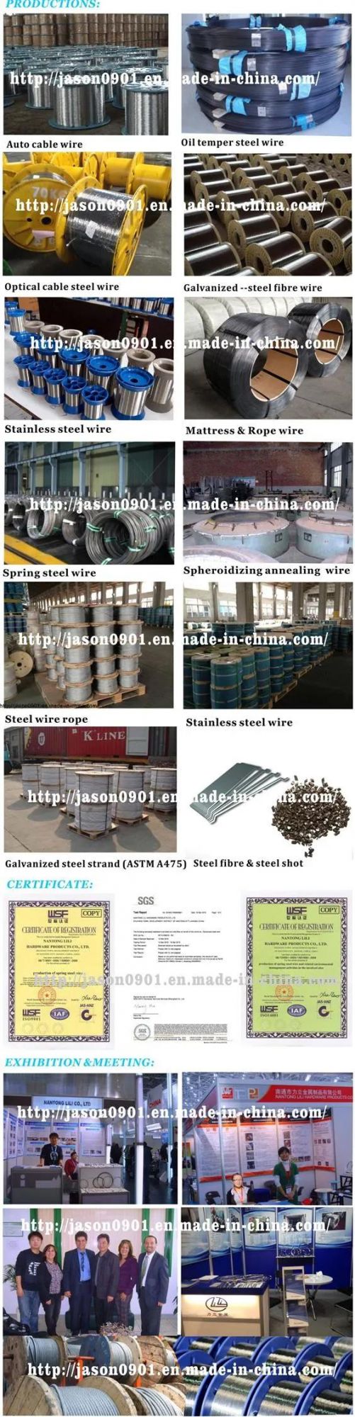 3.35mm Gavanized Steel Core Wire / ACSR Rabbit Conductor