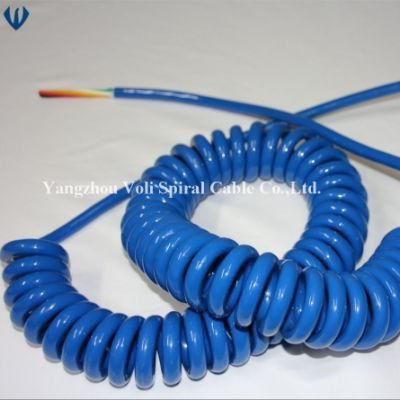UV Resistance Flexible 4cores 5cores 7core PUR Spiral Wire Coiled Cable