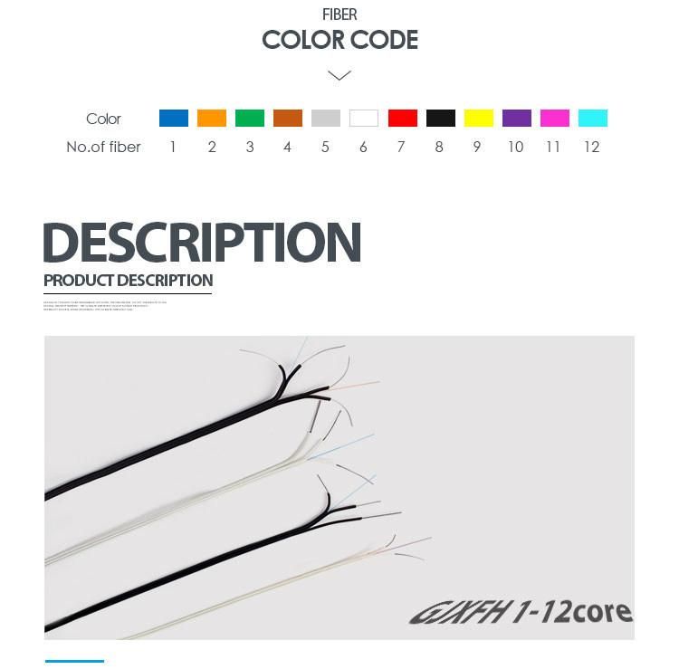 Supply FTTH Flat Fiber Optic/Optic Cable with LSZH Jacket Mini Type (6 core) for Telecommunication