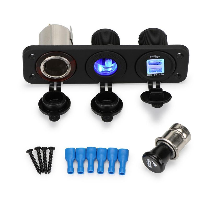 Cigarette Lighter Charger Power Socket Adapter Panel Mount