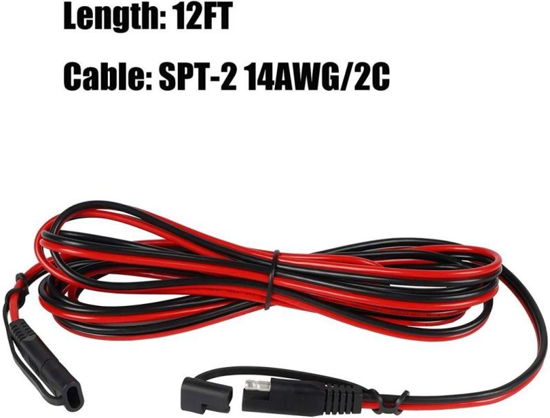 12 FT SAE Extension Cable Made The Connection More Convenient with a Tight Fit to Ensure Proper Battery Charging. One SAE Input with One SAE Outlet Compatible W