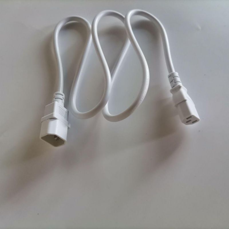 White Color 14AWG 16AWG C13 to C14 Cable Power Extention Cord for UPS PDU Server