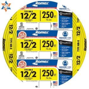 250FT Roll 12-2 AWG Nm-B Gauge Indoor Electrical Copper Wire