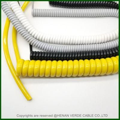 2 Core 5 Core 7core Multicore Customized RoHS PVC Flexible Coppper Coiled Spiral Cable