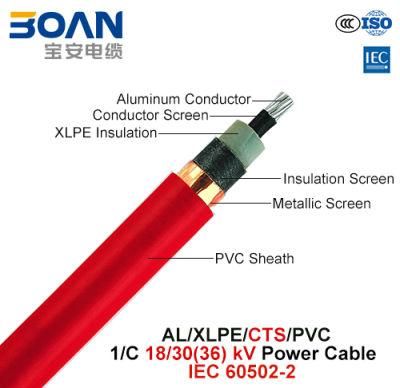 Al/XLPE/Cts/PVC, Power Cable, 18/30 (36) Kv, 1/C (IEC 60502-2)