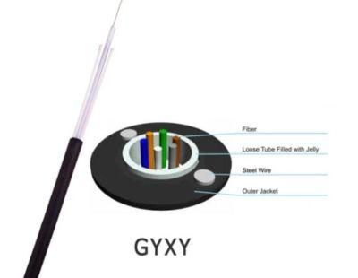 GYXY Fiber Optic Cable with Metallic Strength Member and Central Tube Dry-Type with PE Outer Jacket Optic Cable