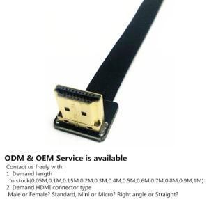Xaja Transformed Ultra Thin Right Angle Standard to Mini HDMI Flat Ribbon Cable 12&quot;