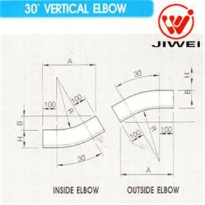 Channel Type Cable Tray Fittings of 30 Dgree Vertical Elbow