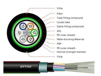 Gyty Optical Fiber Drop Cable Outdoor 1 2 4 6 Cores Single Mode Multimode Communication Cable