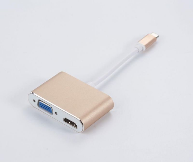 Multifunction USB Type C to VGA and HDMI Adapter Cable