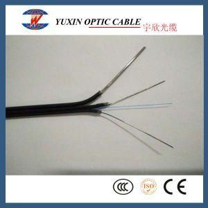 FTTH 4 Core Optical Fiber Cable with Solid Steel Wire Messenger 5.0*2.0mm