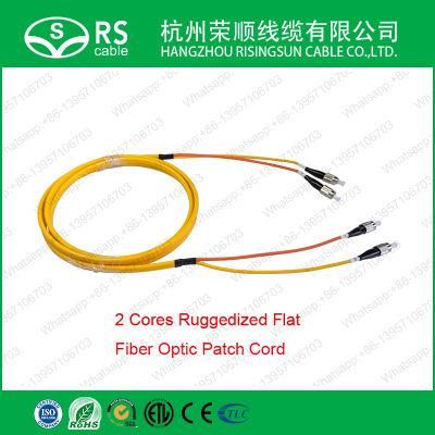 2 Cores Ruggedized Flat Fiber Optic Patch Cord