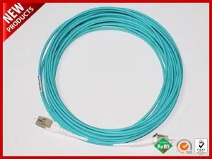 FTTH 3.0mm OM3 LC Uniboot Fiber Optical Aqua Rised PVC Patch Cord